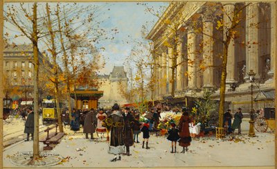 Flower Walk (gouache) av Eugene Galien Laloue