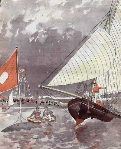 Regates på Le Havre 1892, baserad på Mr. Courbons akvarell. av Eugene (after) Courboin