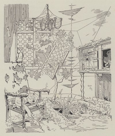 Scen från La Dame de Gai-Fredon, av Quatrelles (Ernest L