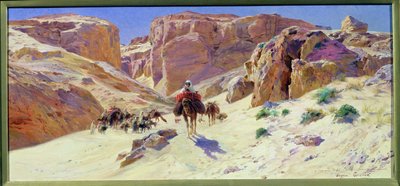 Karavan i öknen av Eugene Alexis Girardet
