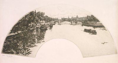 Fan, Seinen sett från Pont Royal (Éventail, La Seine vue du Pont Royal) av Eugene Bejot