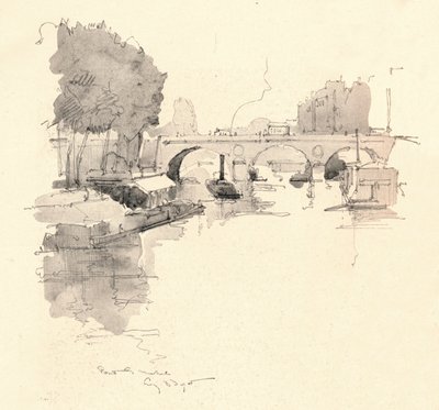 Pont St Michel, 1915 av Eugene Bejot
