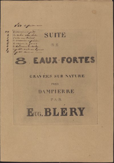 8 etsningar graverade på naturen av Eugene Bléry