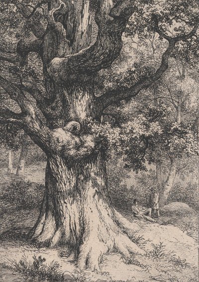 Karl den store, ek med ett örnbo, 1845. av Eugene Bléry