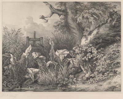 Water Dock and Brambles at a Sluice, 1843. av Eugene Bléry