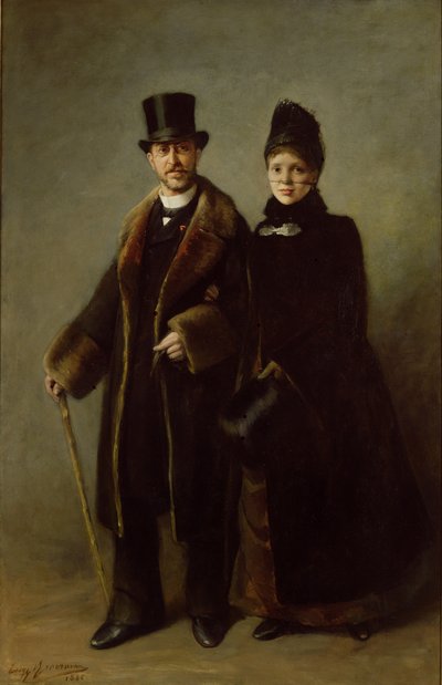 Heinrich Schliemann (1822-90) och hans hustru av Eugene Broerman