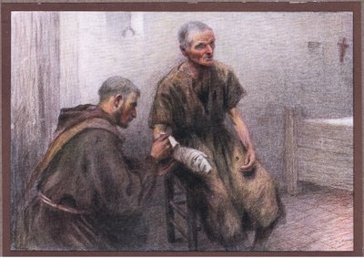 Broder Bentivoglia vårdar en spetälsk, 1919 av Eugene Burnand