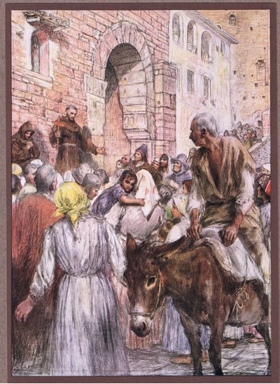 St Francis predikar i Bologna, 1919 av Eugene Burnand