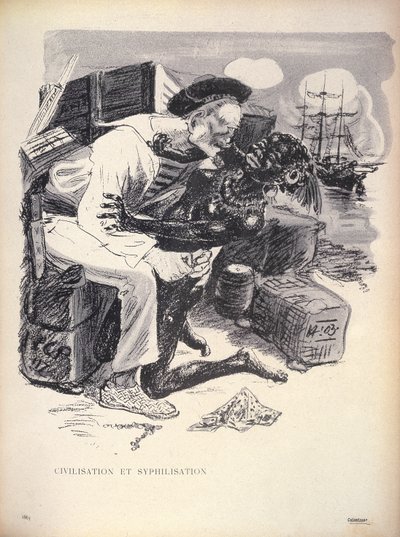 Civilization and Syphilization, sid. 1863 graverad av Grandjouan från LAssiette Au Beurre, pub. 10:e jan. 1903 av Eugene Cadel