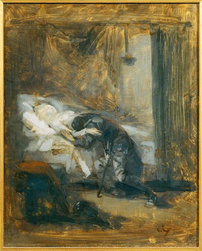 Scene de Theatre - Scen i en teater ... (målning på duk) av Eugène Carrière
