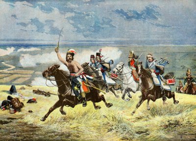 General Francois Macard laddning,1895 (Illustration) av Eugene Chaperon