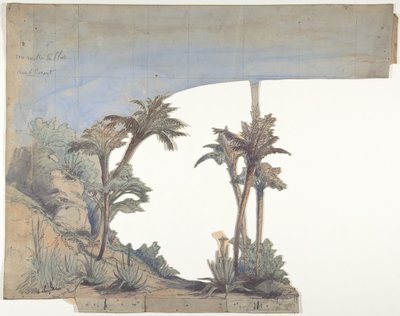 Design för en scen på Opéran, Paris, 1828-90. av Eugene Ciceri