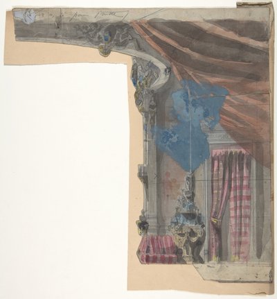 Design för en scen på Opéran, Paris, 1828-90. av Eugene Ciceri