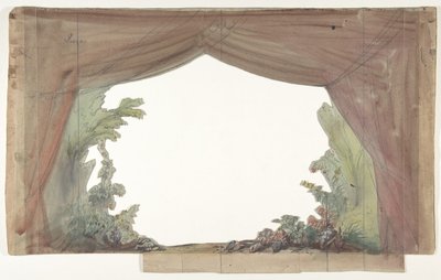 Design för en scen på Opéran, Paris, 1830-90. av Eugene Ciceri