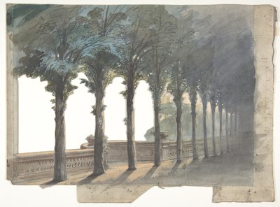 Design för en scen på Opéran, Paris, 1830-90. av Eugene Ciceri