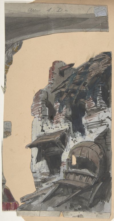 Design för en scen på Opéran, Paris, 1830-90. av Eugene Ciceri