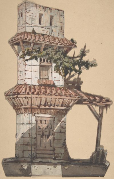 Design för en scen på Opéran, Paris, 1830-90. av Eugene Ciceri