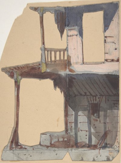 Design för en scen på Opéran, Paris, 1830-90. av Eugene Ciceri