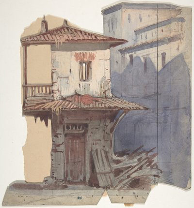 Design för en scen på Opéran, Paris, 1830-90. av Eugene Ciceri