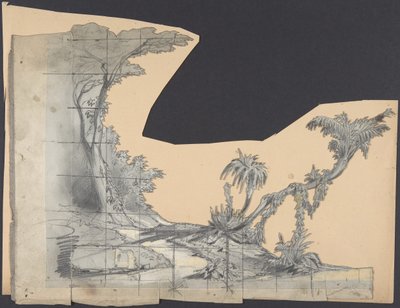 Design för en scen på Opéran, Paris, 1830-90. av Eugene Ciceri