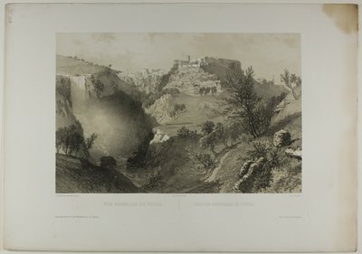 General View of Tivoli, tallrik sjutton från Italie Monumentale et Pittoresque av Eugene Ciceri