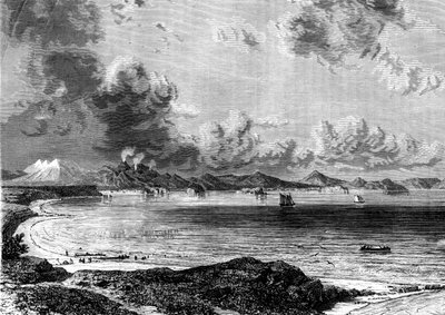 Lake Taupo, North Island, Nya Zeeland, 1886. av Eugene Ciceri