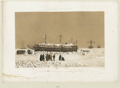 Det flytande batteriet Tonnante i isen nära Kinburn, 1856 av Eugene Ciceri