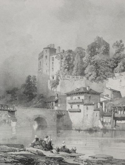 Pittoreska och romantiska resor i det antika Frankrike. Bretagne: Chateau de Clisson av Eugene Ciceri