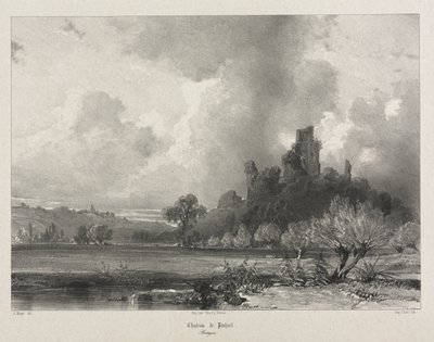 Pittoreska och romantiska resor i det antika Frankrike. Bretagne: Chateau de Penhoet av Eugene Ciceri