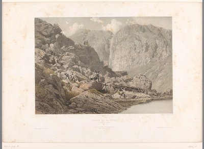 Vandrare på Furkapasset Chemin de la Furka (titel på objekt) Ansikten i Schweiz och Savoy (serietitel) La Suisse et la Savoie (serietitel på objekt) av Eugene Ciceri