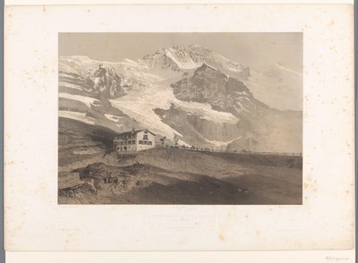 Utsikt över Jungfrau från Kleine Scheidegg La Jungfrau vue de la petite Scheideck (titel på objekt) Ansikten i Schweiz och Savoy (serietitel) La Suisse et la Savoie (serietitel på objekt) av Eugene Ciceri