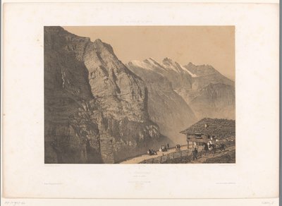 Utsikt över Wengernalp La Wengernalp (titel på objekt) Ansikten i Schweiz och Savoy (serietitel) La Suisse et la Savoie (serietitel på objekt) av Eugene Ciceri