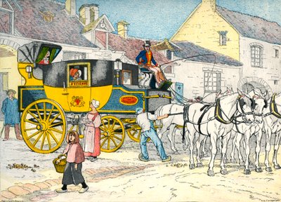 Postvagn vid en vagn 1840 av Eugene Courboin