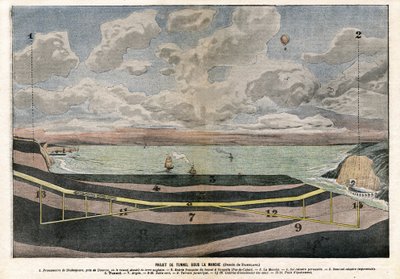 Channel Tunnel Project mellan Dover och Sangatte av Eugene Damblans