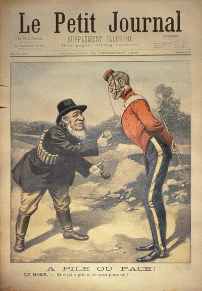 Krona eller klave! The Boer:- If its tails its for you!, framsidan av Le Petit Journal, 24 december 1899 av Eugene Damblans