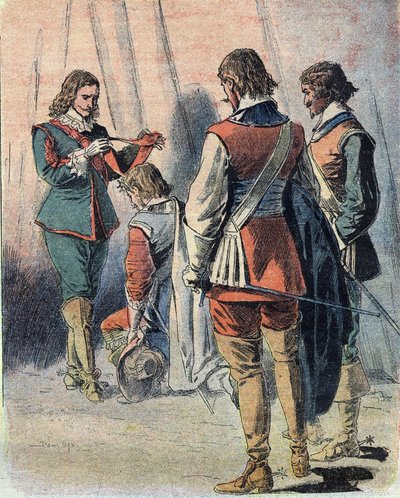 Illustration till "Vint ans apres" (Tjugo år efter) av Eugene Damblans