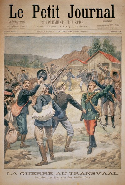 The War in the Transvaal: Union of the Boers and the Afrikaners, framsidan av Le Petit Journal, 10 december 1899 av Eugene Damblans