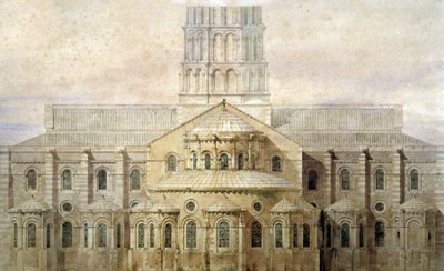 Basilika Saint Sernin, die Apsis, Toulouse, ca. 1845 (Illustration) von Eugene Emmanuel (after) Viollet-le-Duc