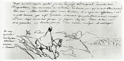 Viollet-le-Duc på sina resor genom Frankrike (bläck på papper) av Eugene Emmanuel Viollet le Duc