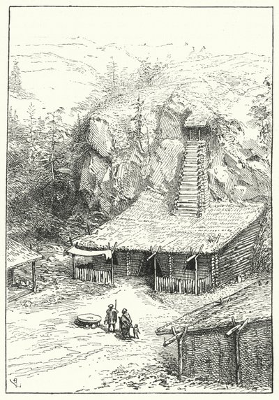 Arisk bostad i det antika Indien av Eugene Emmanuel after Viollet le Duc