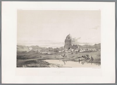 Utsikt över byn Soltaniyeh Village de Sultanieh (titel på objekt) Persiska landskap (serietitel) Perse modern (serietitel) av Eugene Flandin