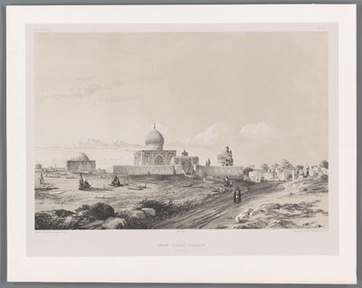 Imamzadeh av Hussein i Qazvin Imam-Zadeh-Hussein (Casbin) (titel på objekt) Persiska landskap (serietitel) Perse modern (serietitel) av Eugene Flandin