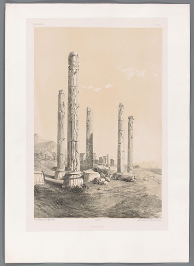 Ruinen av Persepolis Persepolis (titel på objekt) Persiska landskap (serietitel) Perse modern (serietitel) av Eugene Flandin