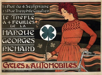 Cyklar och bilar Georges Richard, 1899 av Eugene Grasset