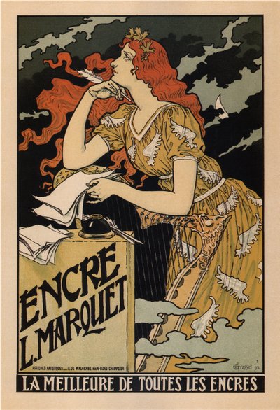 Ink L. Marquet affisch, 1892 av Eugene Grasset