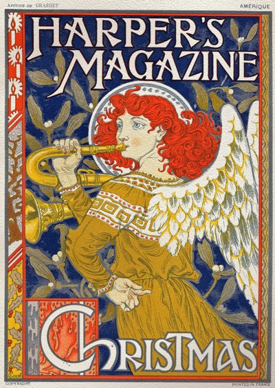Religion. Jul ängel. Affisch av Eugene Grasset för Harper