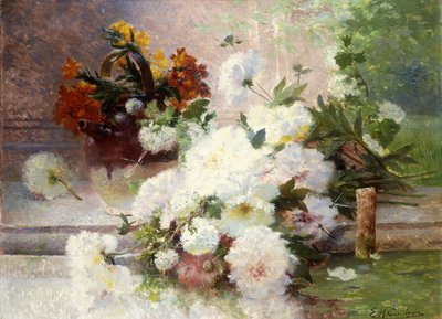 Ett stilleben med höstblommor av Eugene Henri Cauchois
