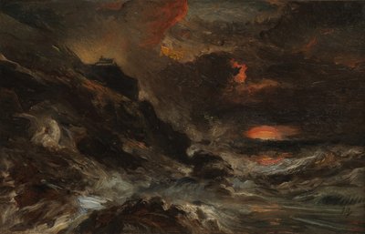 En storm utanför Normandiekusten, troligen 1850-talet. av Eugene Isabey