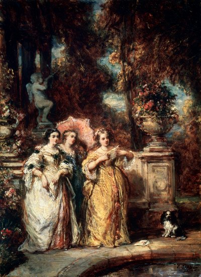 En promenad, 1852. av Eugene Isabey