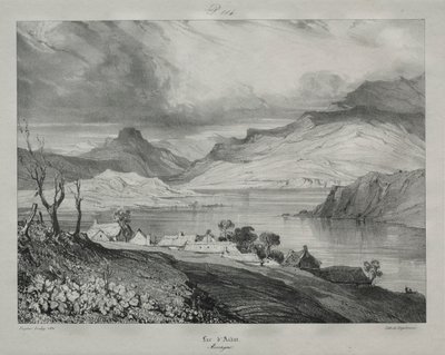 Auvergne: Lake of Aidat, Auvergne, 1831. av Eugene Isabey